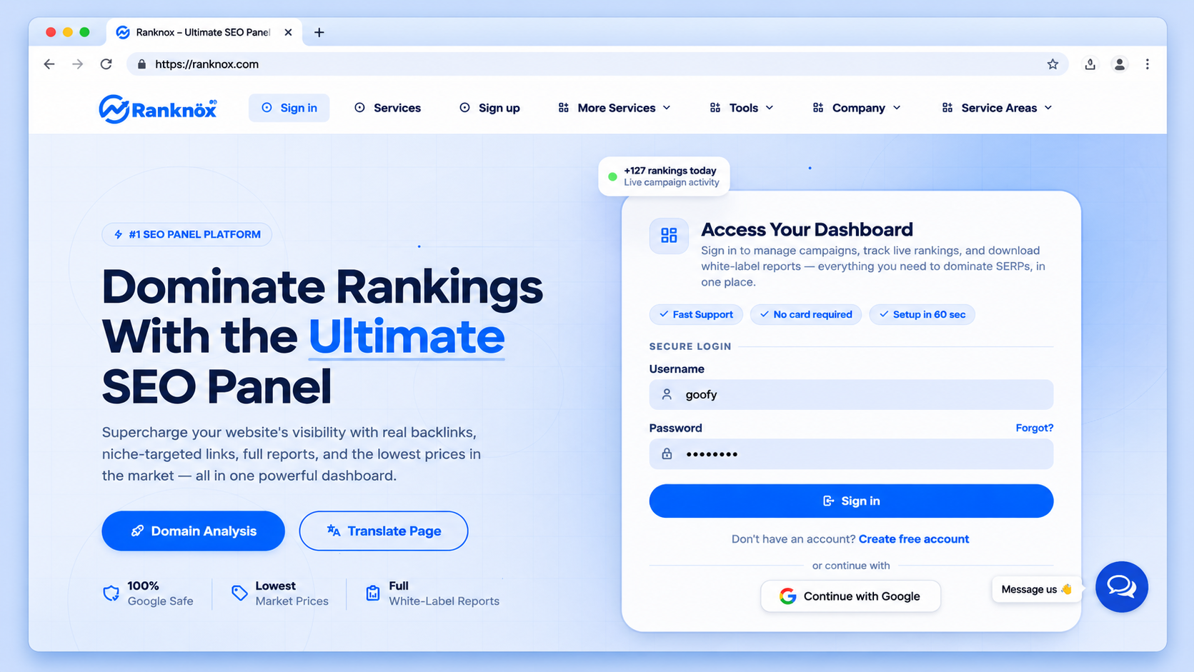 RankNox - SEO Automation & Reseller Platform Development